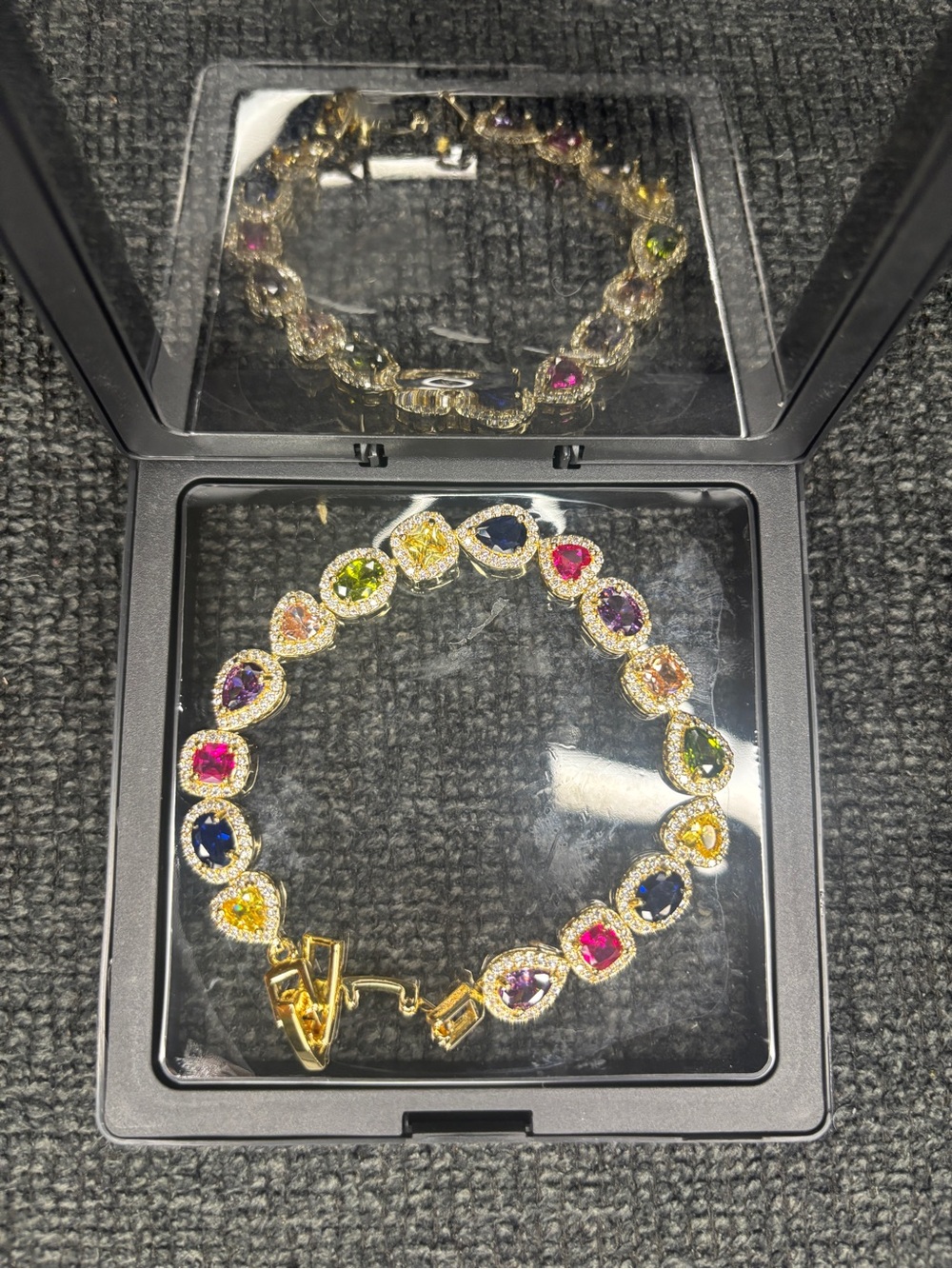 Gold Multi-Gemstone Tennis Bracelet - Women Jewelry